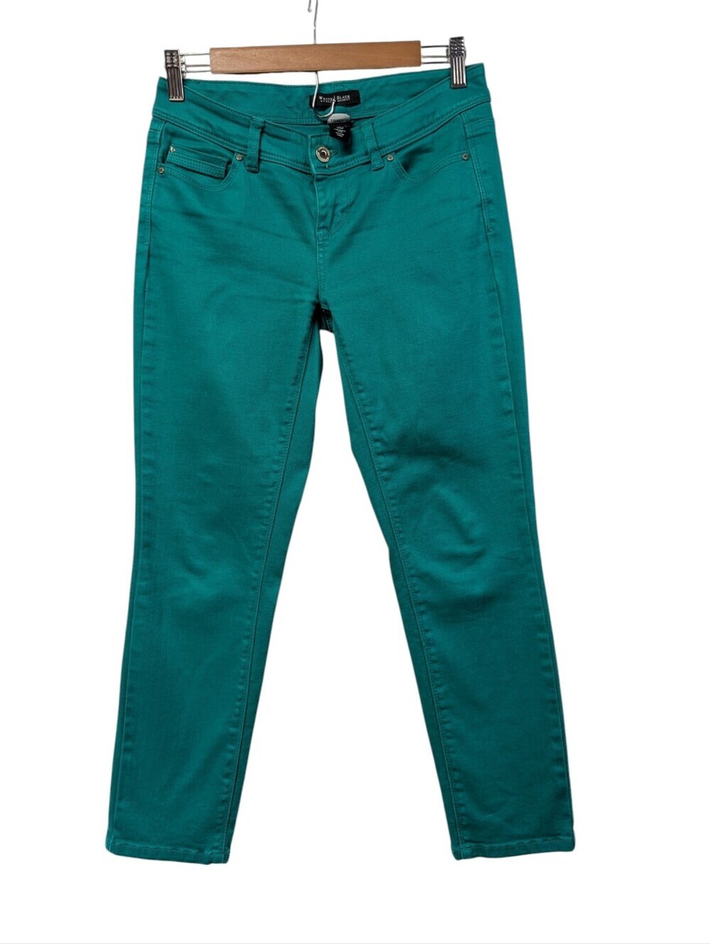 White House Black Market Contour Slim Ankle Teal Jeans Size 2S NWT Green Stretch